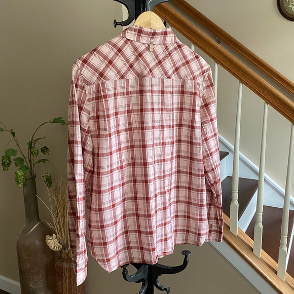 Rag & Bone New York Robbie Pink Red Plaid Button Down Shirt Size Medium - Picture 3 of 14